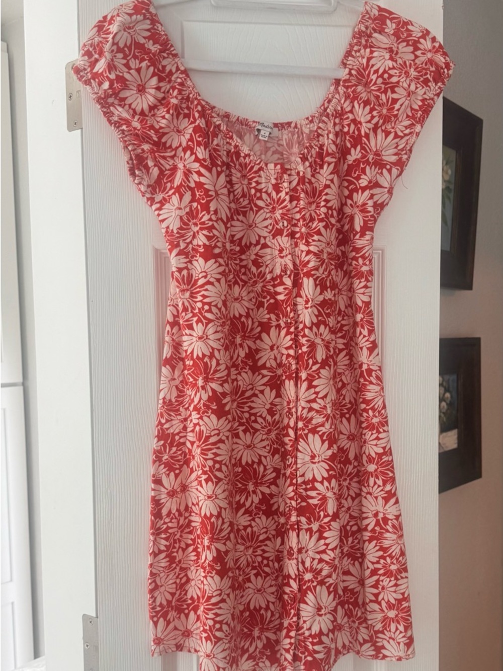 Madewell Burnt Orange and White Dress